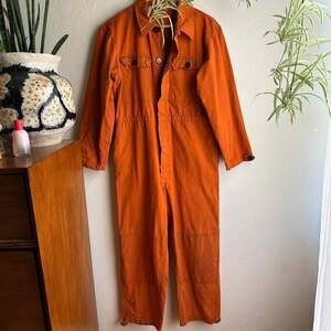 4KINSHIP Upcycled Vintage Military Flysuit - Limited Edition Hand-Dyed Orange Ju